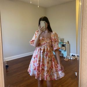 NWT Abercrombie floral puff sleeve dress size xs